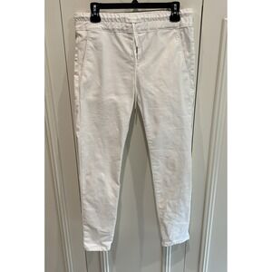 Bevy‎ Flog White On White Croco Print Pull On Pants With Pockets